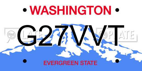 G27VVT Washington License Plate