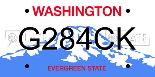 G284CK Washington License Plate