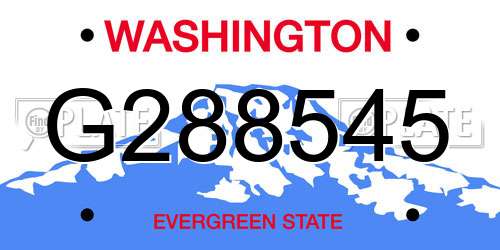 G288545 Washington License Plate