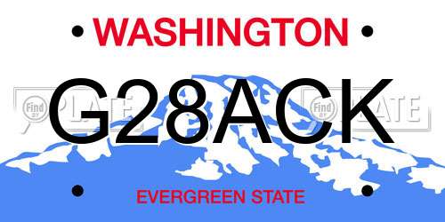 G28ACK Washington License Plate