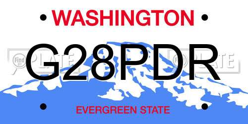 G28PDR Washington License Plate