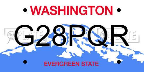 G28PQR Washington License Plate