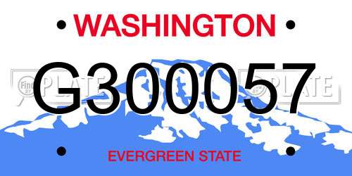 G300057 Washington License Plate