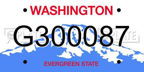G300087 Washington License Plate