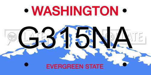 G315NA Washington License Plate