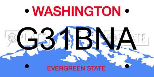 G31BNA Washington License Plate