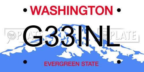 G33INL Washington License Plate