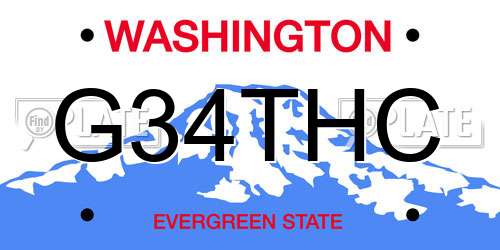 G34THC Washington License Plate