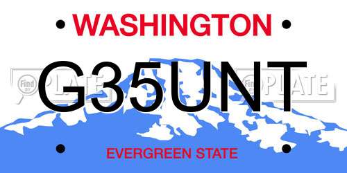 G35UNT Washington License Plate