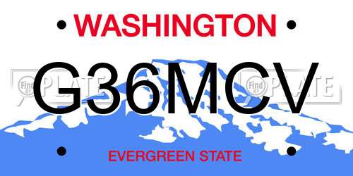 G36MCV Washington License Plate