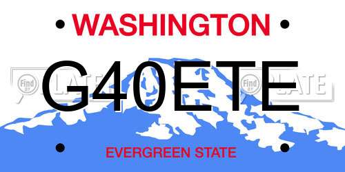 G40ETE Washington License Plate