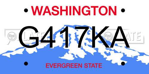 G417KA Washington License Plate