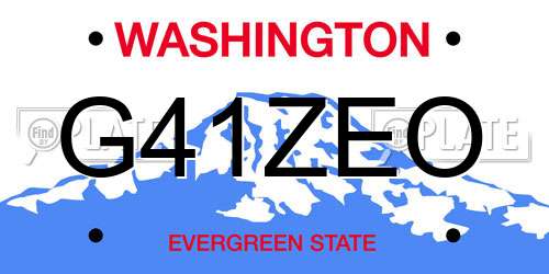 G41ZEO Washington License Plate