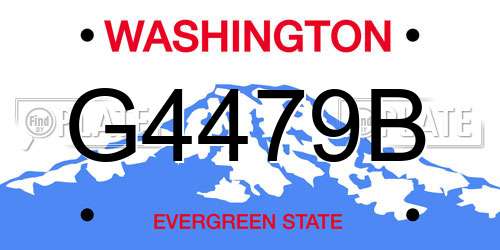 G4479B Washington License Plate