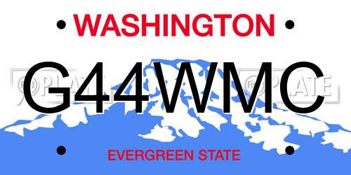 G44WMC Washington License Plate