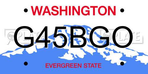 G45BGO Washington License Plate