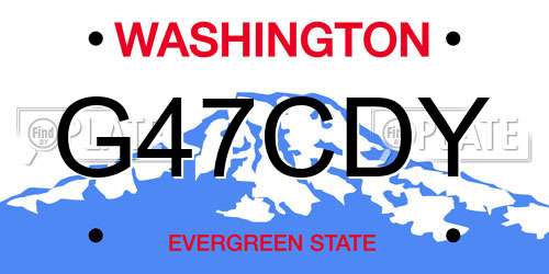 G47CDY Washington License Plate