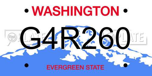 G4R260 Washington License Plate