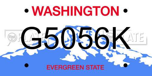 G5056K Washington License Plate
