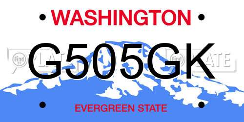 G505GK Washington License Plate