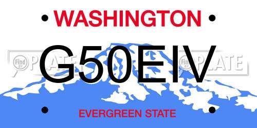 G50EIV Washington License Plate