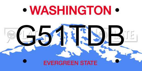 G51TDB Washington License Plate