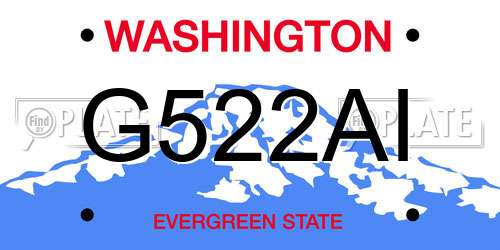 G522AI Washington License Plate