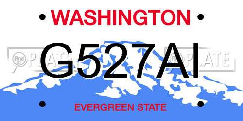 G527AI Washington License Plate