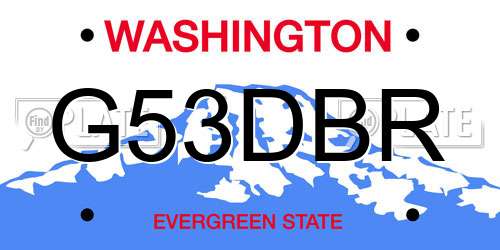 G53DBR Washington License Plate