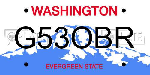 G53OBR Washington License Plate