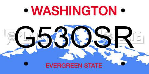 G53OSR Washington License Plate