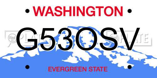 G53OSV Washington License Plate