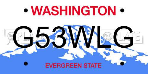 G53WLG Washington License Plate