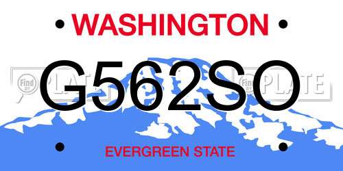 G562SO Washington License Plate