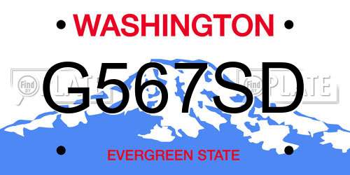 G567SD Washington License Plate