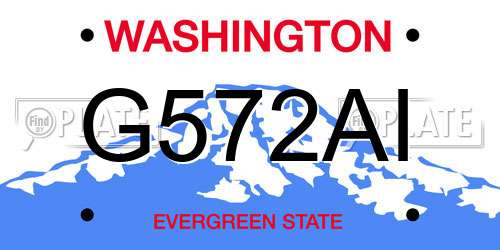 G572AI Washington License Plate