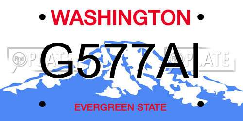 G577AI Washington License Plate