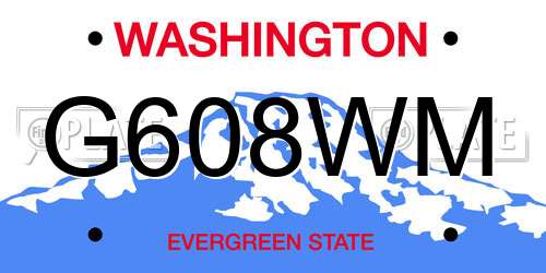 G608WM Washington License Plate