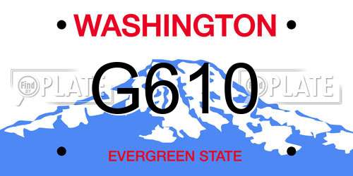 G610 Washington License Plate