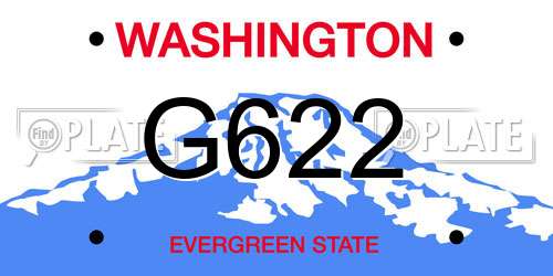 G622 Washington License Plate