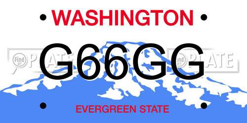 G66GG Washington License Plate