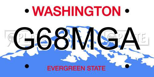 G68MGA Washington License Plate