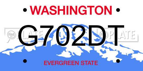 G702DT Washington License Plate