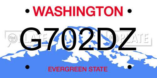 G702DZ Washington License Plate