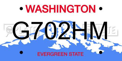 G702HM Washington License Plate