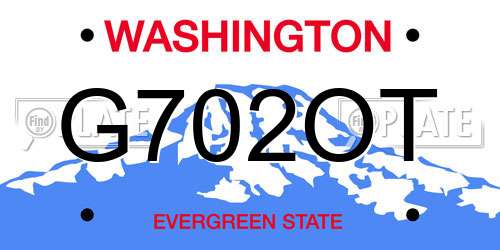 G702OT Washington License Plate
