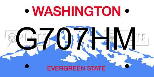 G707HM Washington License Plate