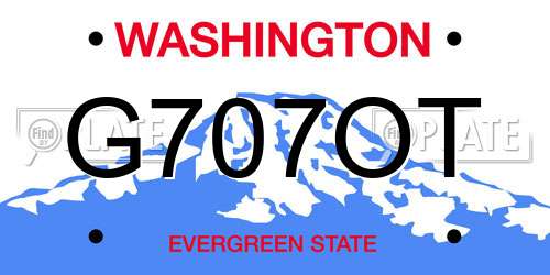 G707OT Washington License Plate