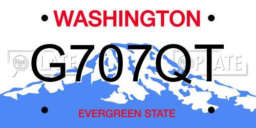 G707QT Washington License Plate