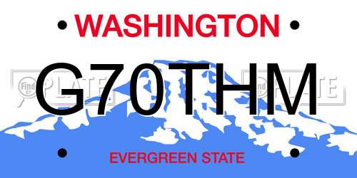G70THM Washington License Plate